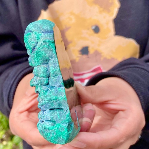 298G Rare Natural silica malachite slice quartz crystal luster mineral specime - 第 14/14 張圖片