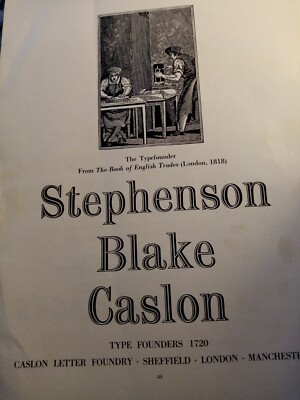 El13 Ephemera 1950 Werbung Stephenson Blake Caslon Typefounder 