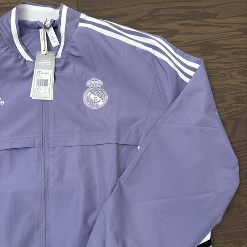 NUEVO CON ETIQUETAS ADIDAS Real Madrid 2023 Himno Púrpura Cremallera Completa Chaqueta de Pista XL Vini Modric - Imagen 4 de 12