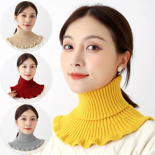 Women Knit Fake Collar Turtleneck 