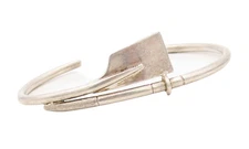 925 Sterling Silver Vintage Bracelet Solid Gardening Tool Cutout Cuff  BT10786