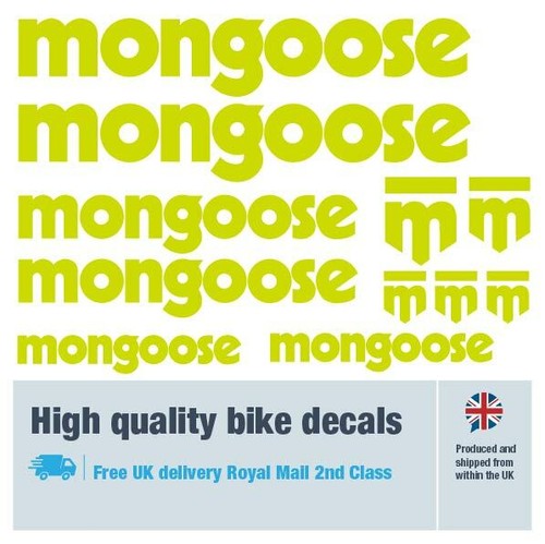 Mongoose bike labels / decals with free bike protection (26 pack) - 20 colours - Picture 13 of 29