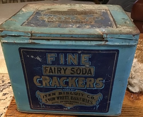 Antique Vintage Fine Fairy Soda Crackers Tin. SnowWhite Bakeries. - Imagen 4 de 6