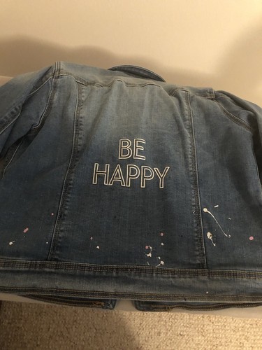 Cat and Jack denim jacket W/Splattered 