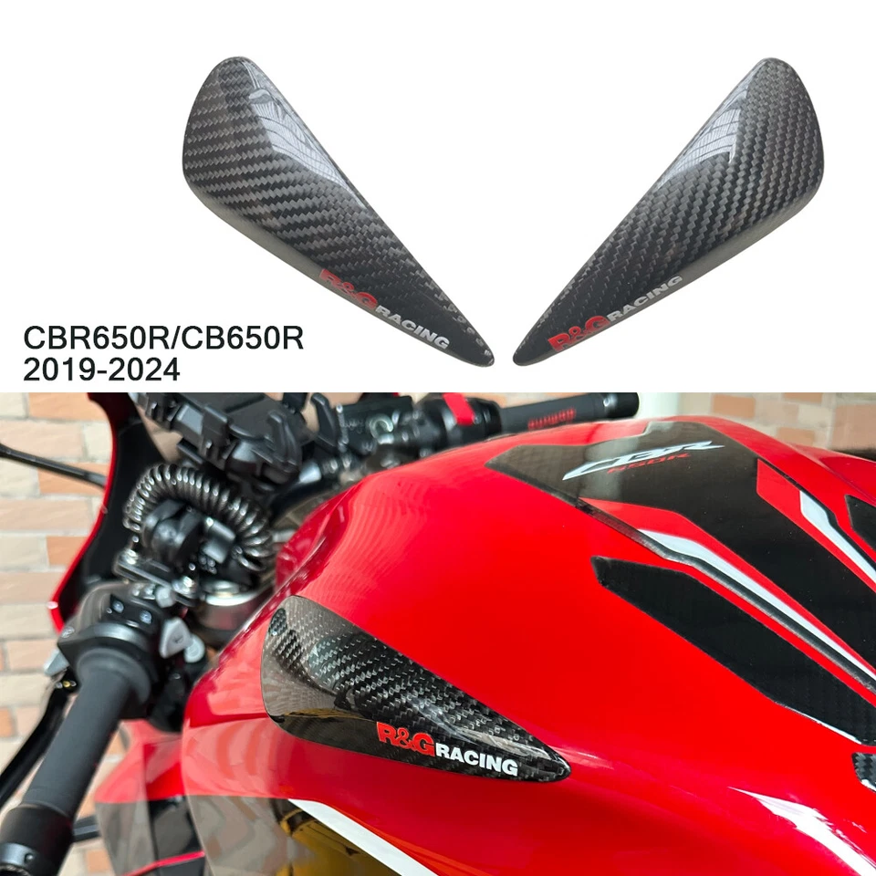 Cubierta protectora del tanque de combustible ABS para Honda CBR650R/CB650R 2019-2024 fibra de carbono Foto 4 de 4