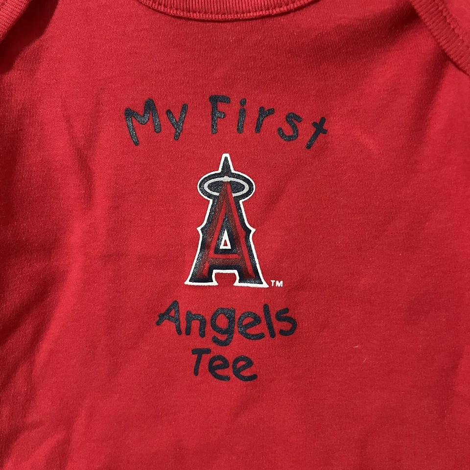 Camiseta Majestic Bebé 24 Meses Roja Anaheim Angels Béisbol Manga Corta Nueva Foto 3 de 4