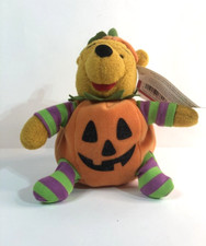 Halloween Winnie The Pooh Pumpkin Mini Bean Bag Plush Disney w/ Tags Free Ship