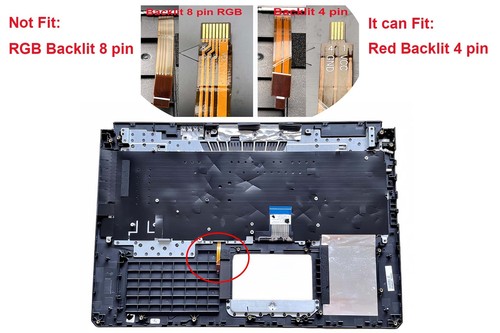 Red Backlit 4 pin US Keyboard for Asus FX705DY FX705G FX705GD FX705GM Top Case - Afbeelding 2 van 6