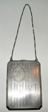 Art Deco EAM Elgin American Mf SILVERPLATE DANCE~PARTY PURSE Compact~Mirror~Coin