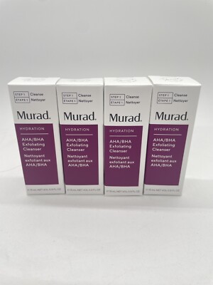 Murad AHA/BHA Exfoliating Cleanser 15ml 0.5oz X 4 Pack NEW FAST SHIP