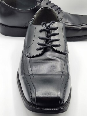 JF J Ferrar Mens Dress Shoe Sz 11M Derby Lace Up Black