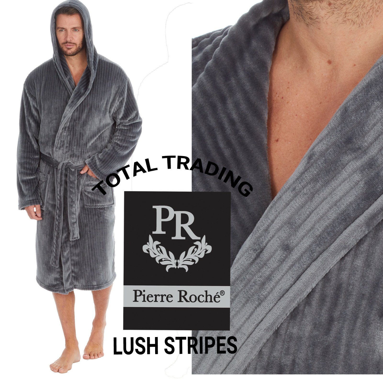 Mens GENTS Dressing Gown Suggle Fleece Hooded Lounge ROBE EXTRA WARM