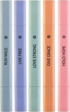 Bible Highlighters Assorted Colors, 5 Pack No Bleed Dual Tip Aesthetic Pastel Hi