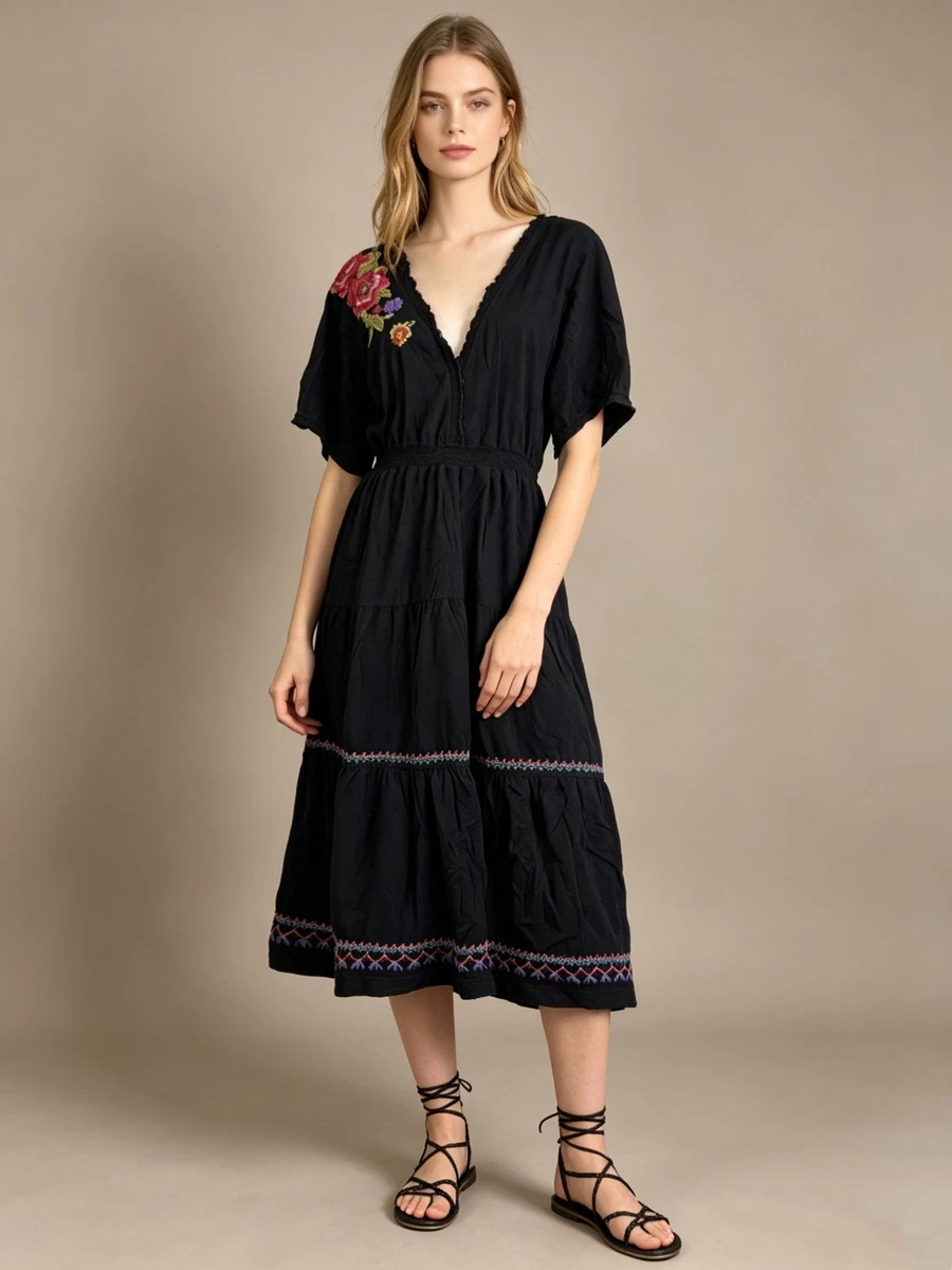Embroidered Black Dresses for Women for sale | eBay
