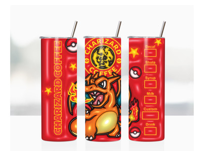 Charizard 3D Coffee 20oz Skinny Tumbler