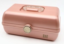 Caboodles Model 5622 Makeup Case Pink Glitter Latch Mirror Organizer USA Made