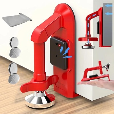Portable Alarm Door Stopper, Jammer, Travel Anti Theft Red 