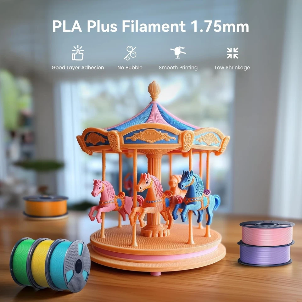 Quality Black PLA+ Filament 1.75mm - 4KG (4 Spools) - Image 4 of 4