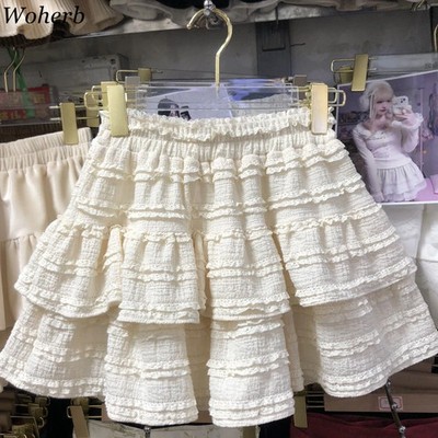 2025 Faldas Mujer De Moda Skirt for Women Party High Waist A-line Sweet Jupe Ruf