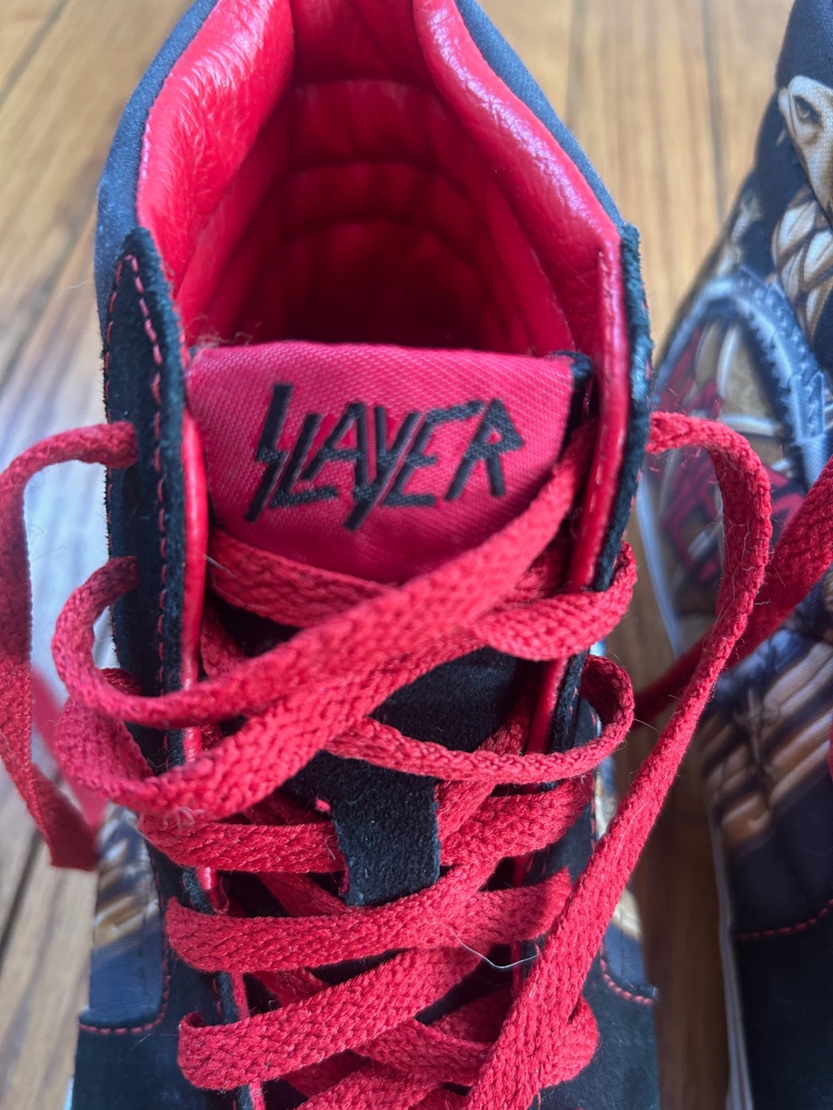 VANS x SLAYER SK8 HI TOPS, men's size 9/women's 10.5, RARE, reign in blood image 4