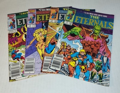 VTG 4 Pc The Eternals limited series Marvel Comic Books Lot 1985 #2,6, 7, & 12
