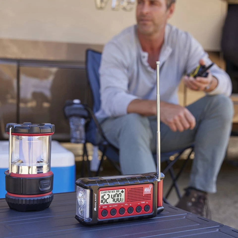 Emergency Crank Weather Radio AM/FM Multi-Power SOS Flashlight NOAA Alert - Image 2 of 4