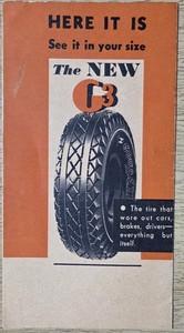 Vintage Original Goodyear G3 Tire Dealer Pamphlet/Brochure 1930's