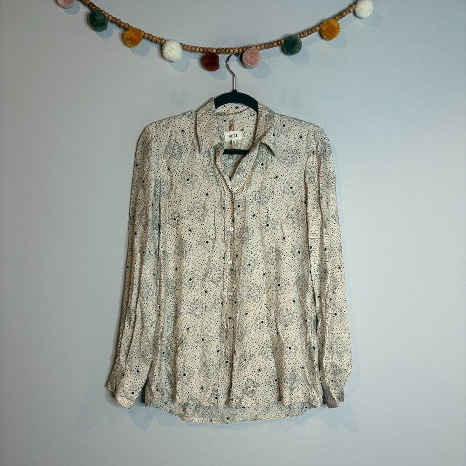 DIEGA silk blend patterned button down shirt - image 1