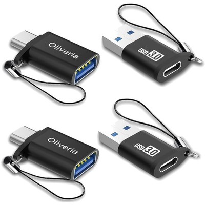 USB C auf USB Adapter 4 Stück Typ C auf USB 3.0 OTG Thunderbolt Smartphone Ma...