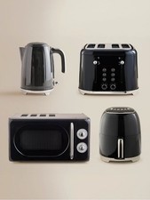 Kettle Toaster Microwave Air Fryer Kitchen Set Black Retro Stylish Vintage GIFT