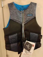 NWT - HO Sports Mens Phoenix Neo Vest Life Vest PFD Adult Large Black Gray