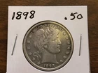 1898 Barber Half Dollar 90% Silver Very Nice Condition