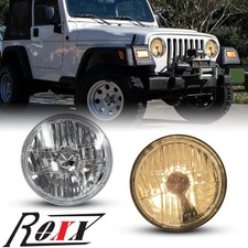 Universal Head Lights W2h4 Bulbs 7 Round Conversion Clear Lens Replacement