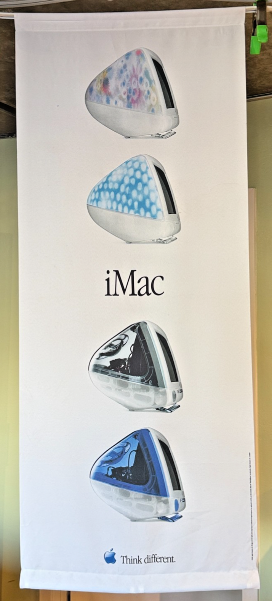 RARE 2001 Apple G3 iMac Store Display Banner 24