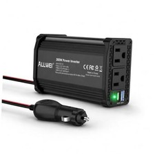 300W Car Power Inverter 12V DC to 110V AC Car Inverter-Black PD27W-Black