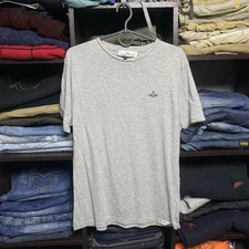 Luxury Vivienne Westwood Small Logo Basic Grey Designer Tee Size M
