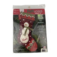 Dimensions Feltworks Craft Kit Snowman Cheer Stocking Felt Applique 2005 USA