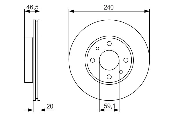 Paire de disques de frein Bosch 0986479S74 de qualité origine Fiat