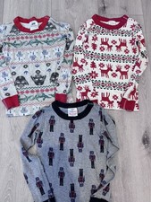Set of 3 Hanna Andersson Holiday Long John Pajama Top only Size 6-7/120cm