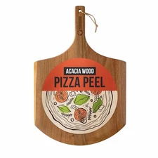 Chef Pomodoro 14-inch Acacia Pizza Peel, Wooden Pizza Peel 14 Inch, Homemade ...
