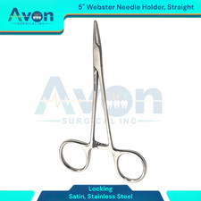 5in Webster Needle Holder Satin, Snag-Free Beveled - Locking  Stainless Steel