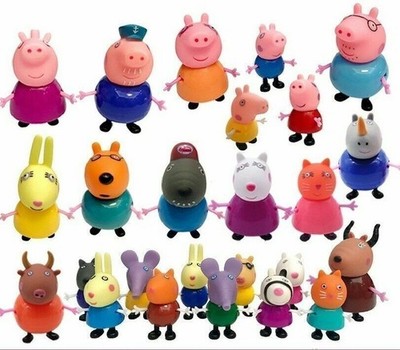25PCS Figurenset Papa Mama Peppa Pig Schorsch Wutz Familie&Freunde Geburtstag