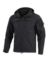 Men's Softshell Hooded Jacket Windproof Water Resistant Multi Pocket Zip Warm