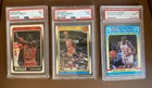 3 card lot of Michael Jordan 1988 Fleer #'s 7, 17, 120 ALL 3 Cards PSA 7! Year 3