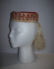 Vintage Licka Lika kapa Style Kicanka Traditional Cap, Croatian, Red and White