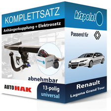 AUTO HAK Anhängekupplung abnehmbar und E-Satz für Renault Laguna Grand Tour 08-