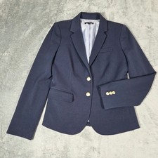 J Crew Original Schoolboy Blazer Womens 2 Navy Preppy Gold Buttons Career Jacket
