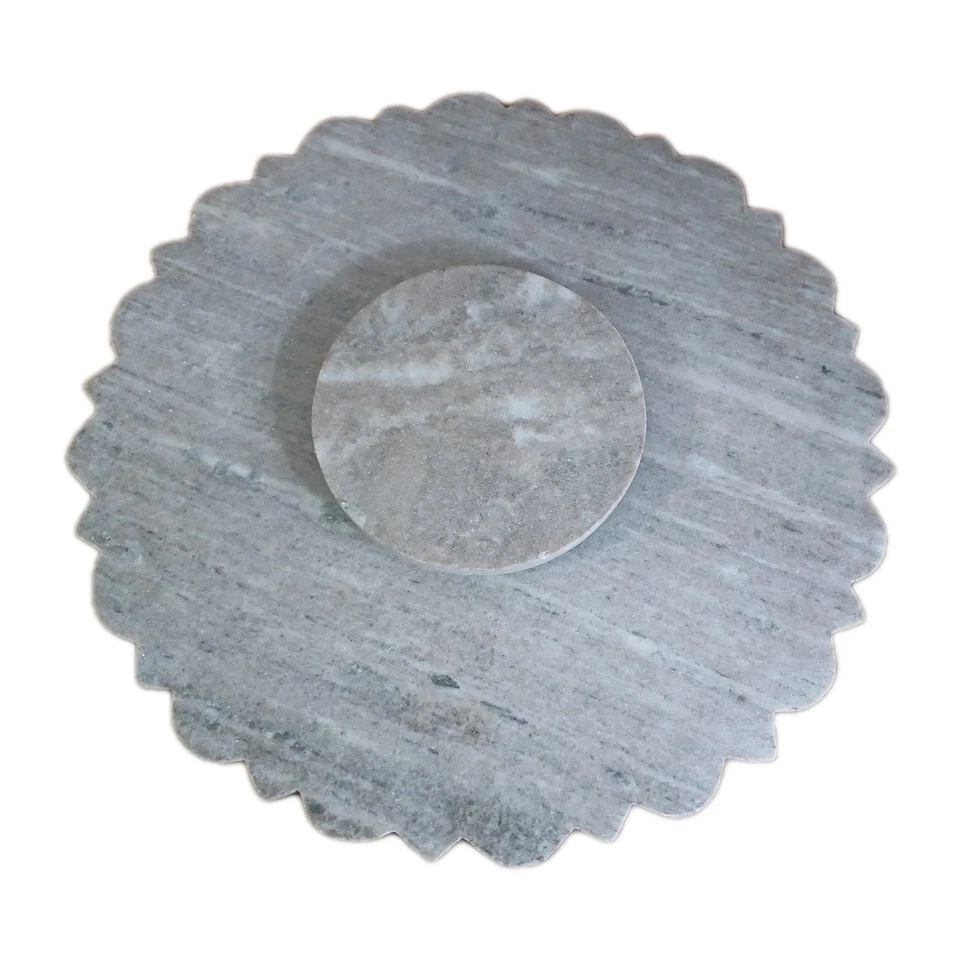 Lazy Susan, Grey Multicolor, 18", Handcrafted, Travel The World From Home, New - Image 2 of 2