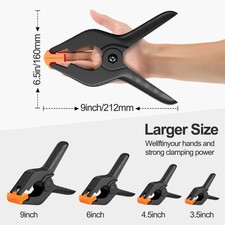 EMART 6 Pack Heavy Duty Muslin Spring Clamps, 9 inch Photo Booth Backdrop Cli...