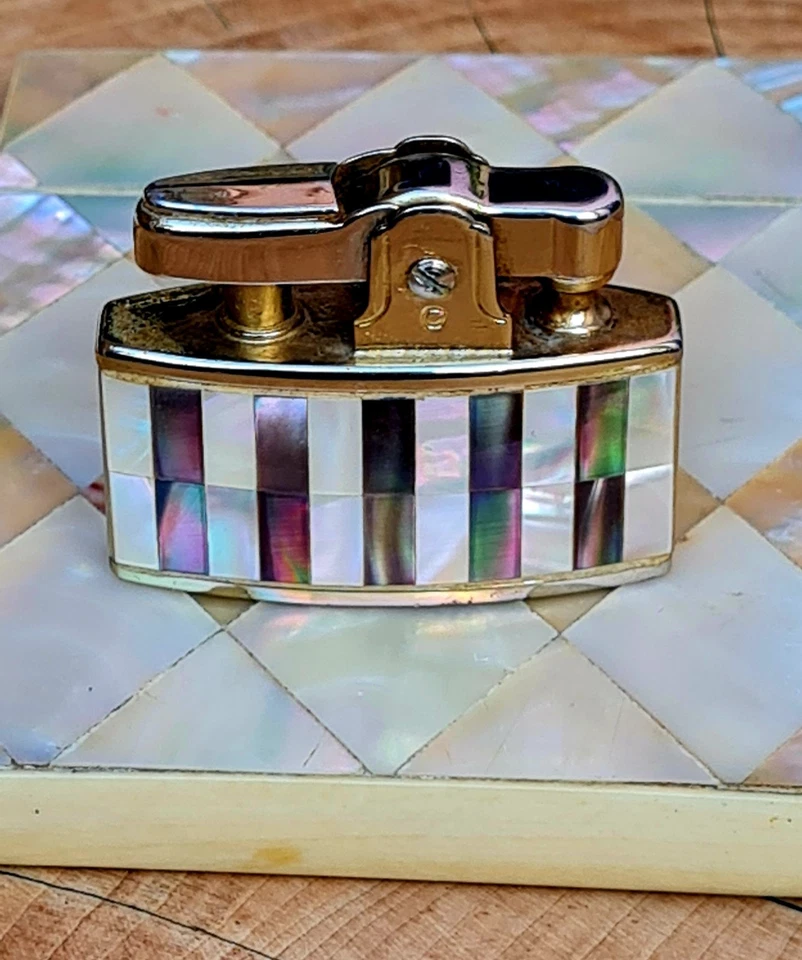 Preciosa madreperla y abulón Ronson Milady. Estuche para cigarros y tarjetero para damas Foto 4 de 4